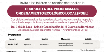 Invitan a participar en Talleres Sectoriales de Participación del POEL