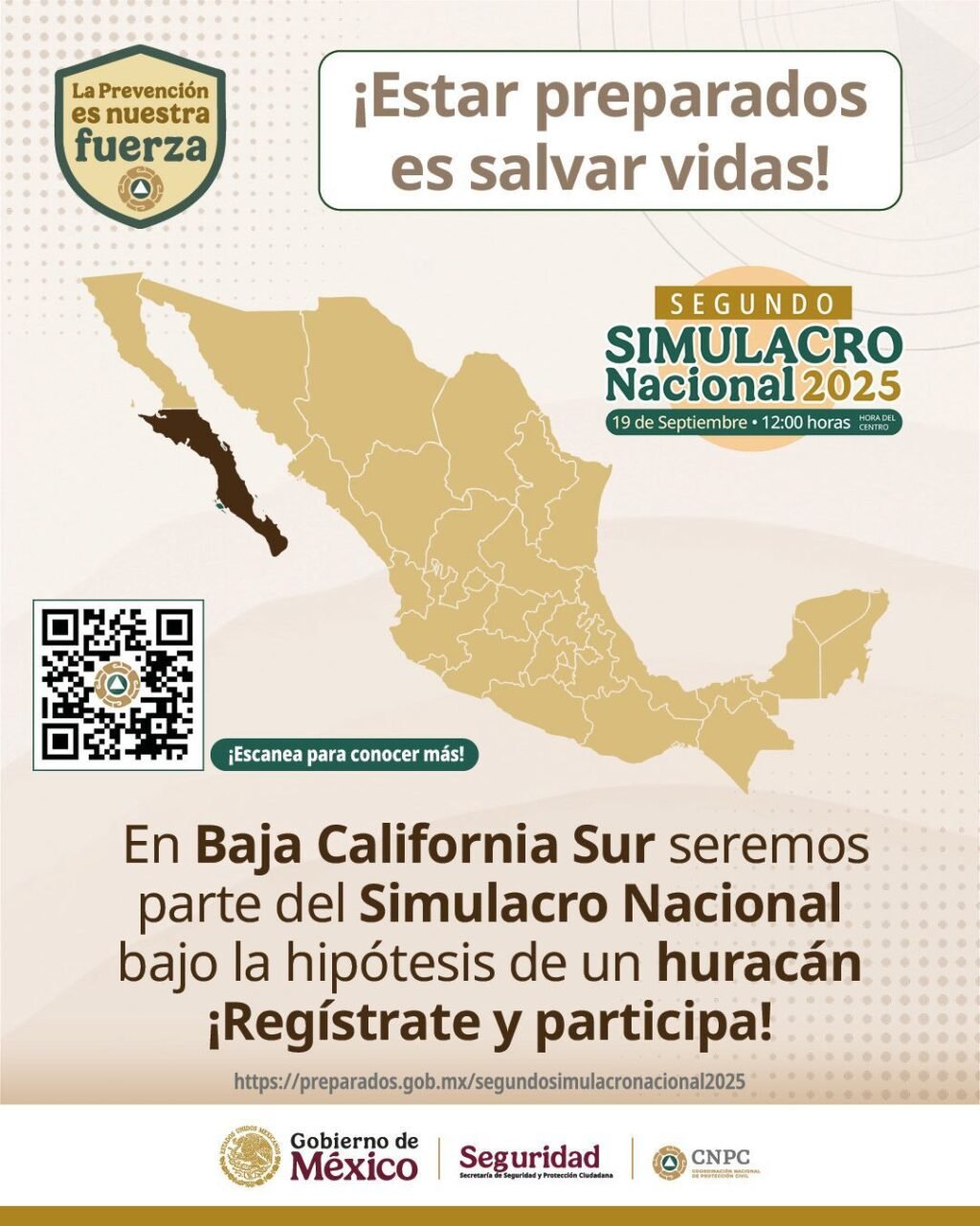 Invita Gobierno BCS a participar en el Segundo Simulacro Nacional de ...