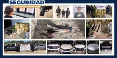 Armas, narcóticos, explosivos y vehículos asegurados en acciones operativas de la semana