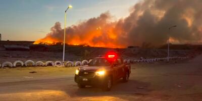 Contuvieron incendio en el relleno sanitario de La Paz