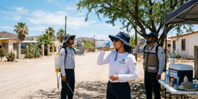 Refuerzan medidas para proteger a personal que labora bajo altas temperaturas en BCS