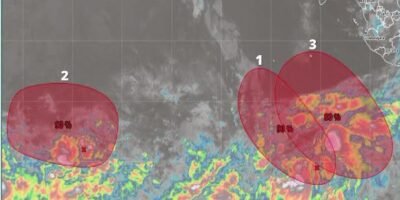 Vigilan zonas de baja presión en el Pacífico; dos tienen 90% de probabilidad ciclónica