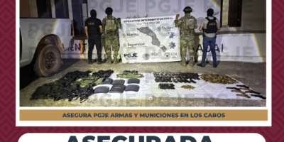Aseguran 7 armas y más de mil 300 cartuchos en Santiago; no hay detenidos